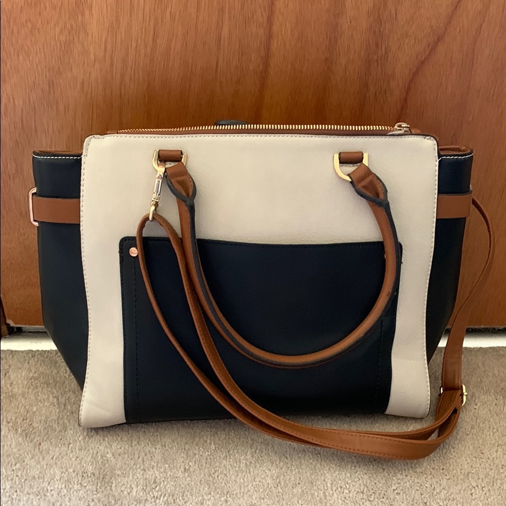 A New Day Black and Cream Satchel
